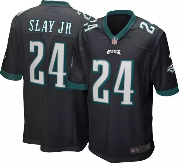 Men Philadelphia Eagles 24 Slay jr Nike Black Game Player NFL Jersey